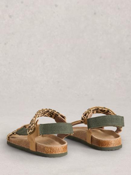 White Stuff Trek Patterned Strap Footbed Sandals, Brown/Multi - view 2, Brown/Multi