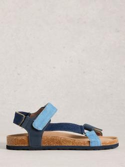 White Stuff Trek Patterned Strap Footbed Sandals, Blue, Blue