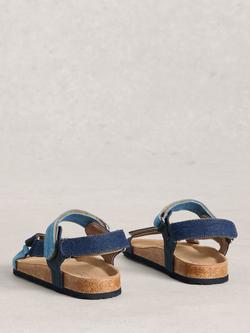 White Stuff Trek Patterned Strap Footbed Sandals, Blue - view 2, Blue
