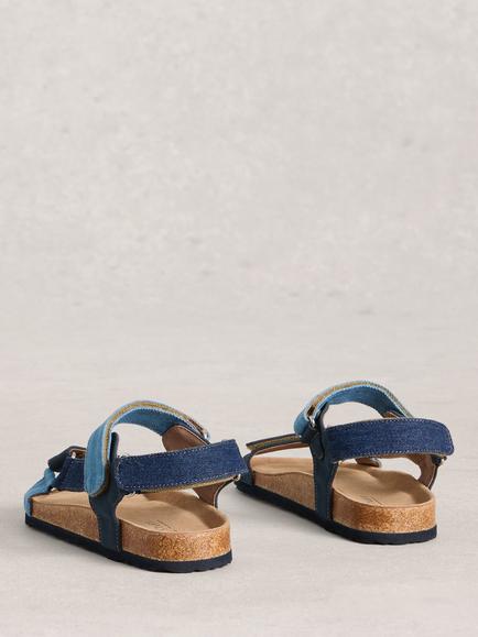 White Stuff Trek Patterned Strap Footbed Sandals, Blue - view 2, Blue