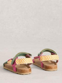 White Stuff Trek Strappy Footbed Sandals, Pink/Multi - view 2, Pink/Multi