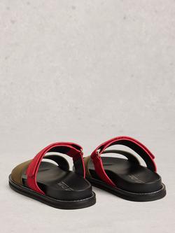 White Stuff Zoey Suede Footbed Mule Sandals - view 2, Red/Multi