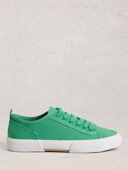 White Stuff Pippa Lace-Up Trainers, Green Light, Green Light