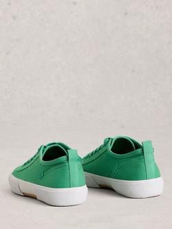 White Stuff Pippa Lace-Up Trainers, Green Light - view 2, Green Light