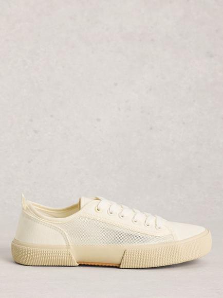 White Stuff Pippa Lace-Up Trainers, White Ivory, White Ivory
