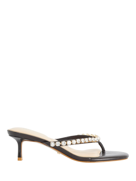 Dune London Mimis Leather Embellished Sandals, Brown, Brown