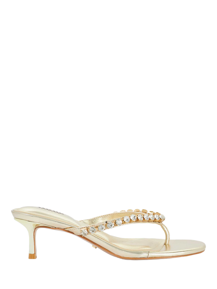 Dune London Mimis Jewelled Toe Post Sandals, Gold,, Gold