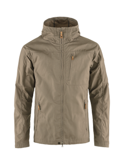 Fjällräven Sten Hooded Zip Front Jacket, Suede Brown, Suede Brown