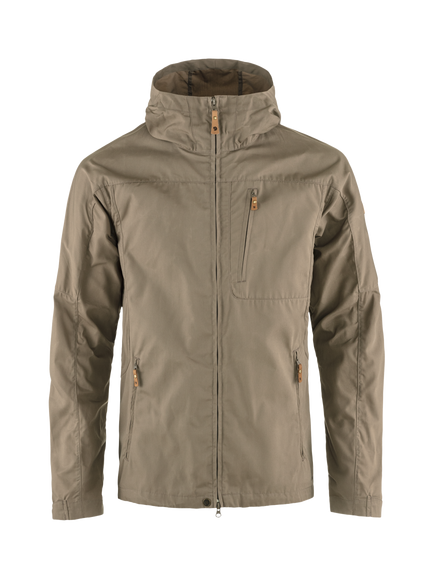 Fjällräven Sten Hooded Zip Front Jacket, Suede Brown, Suede Brown