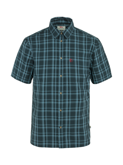 Fjällräven Övik Lite Check Short Sleeved Shirt, Dark Navy-dawn Blue, Dark Navy-dawn Blue