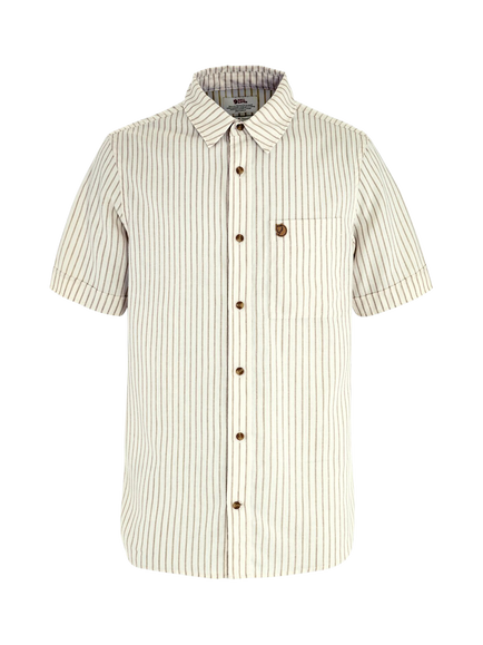 Fjällräven Övik Stripe Short Sleeve Shirt, Chalk/White/Stone, Chalk/White/Stone