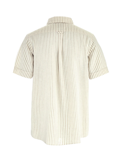Fjällräven Övik Stripe Short Sleeve Shirt, Chalk/White/Stone - view 2, Chalk/White/Stone