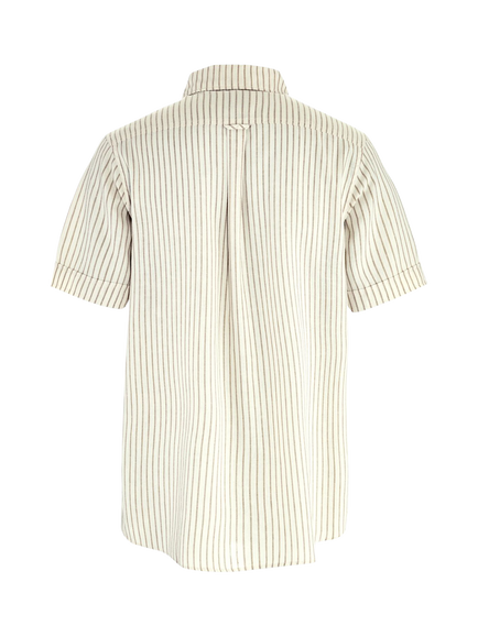 Fjällräven Övik Stripe Short Sleeve Shirt, Chalk/White/Stone - view 2, Chalk/White/Stone
