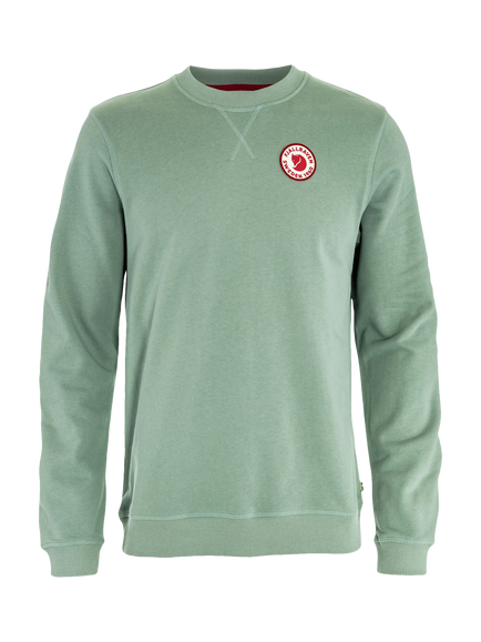 Fjällräven Logo Crew Neck Cotton Sweatshirt, Misty Green, Misty Green
