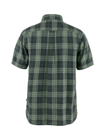 Fjällräven Övik Check Short Sleeve Shirt, Navy/Patina Green - view 2, Navy/Patina Green