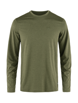 Fjällräven Abisko Day Hike Crew Neck Long Sleeved T-Shirt, Green, Green