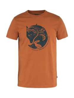 Fjällräven Arctic Fox Crew Neck Cotton T-Shirt, Terracotta Brown, Terracotta Brown