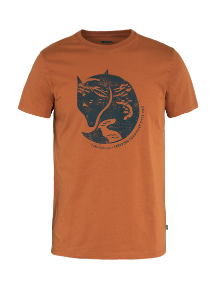 Fjällräven Arctic Fox Crew Neck Cotton T-Shirt, Terracotta Brown, Terracotta Brown