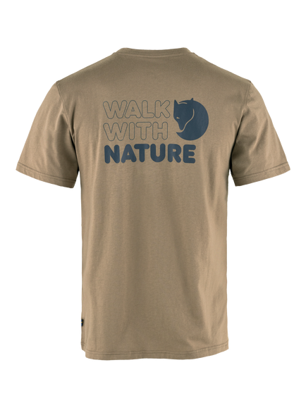 Fjällräven Walk With Nature Cotton Blend T-Shirt, Suede Brown - view 2, Suede Brown
