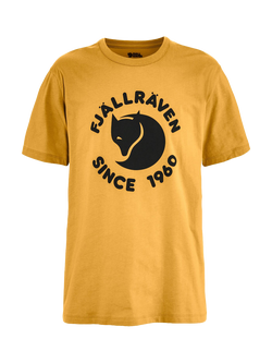 Fjällräven Crew Neck Graphic Print Cotton T-Shirt, Ochre, Ochre