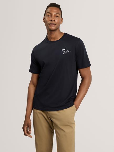 Ted Baker Cotton Branded T-Shirt, Navy, Navy