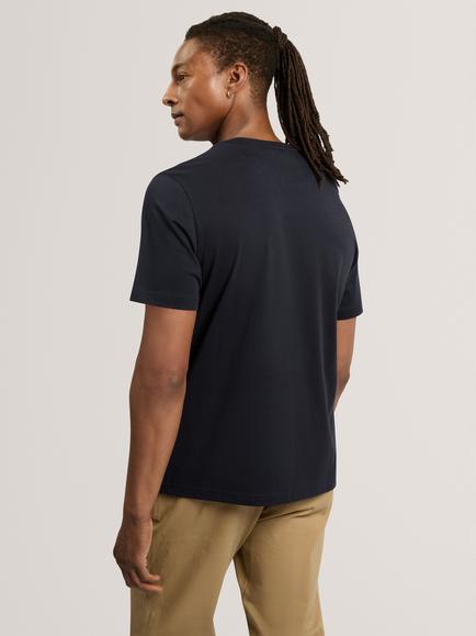 Ted Baker Cotton Branded T-Shirt, Navy - view 2, Navy