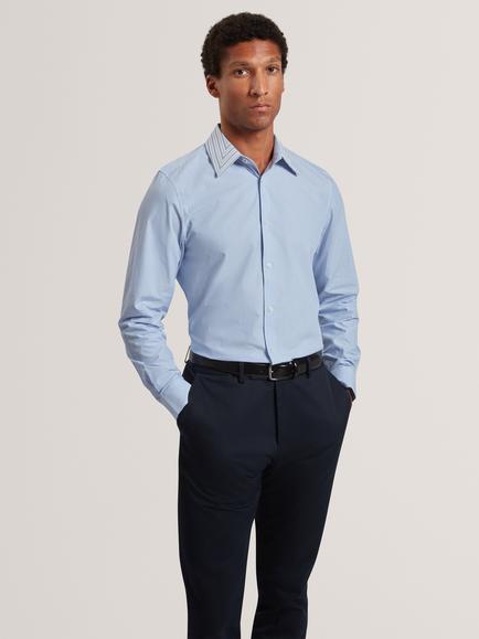 Ted Baker Cotton Mixed Stripe Shirt, Blue, Blue