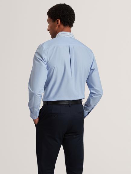 Ted Baker Cotton Mixed Stripe Shirt, Blue - view 2, Blue