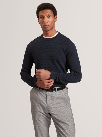 Ted Baker T Stitch Cotton Rich Jumper, Navy, Navy