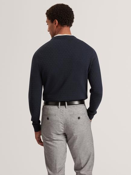 Ted Baker T Stitch Cotton Rich Jumper, Navy - view 2, Navy