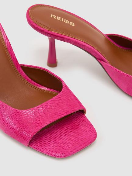 Reiss Yasmin Sandals, Pink - view 2, Pink