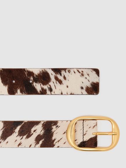 Reiss Athena Animal Print Leather Belt, Animal - view 2, Animal