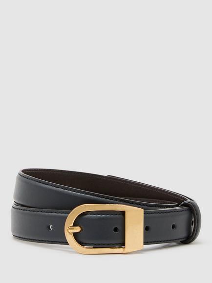 Reiss Hazel Leather Belt, Navy, Navy