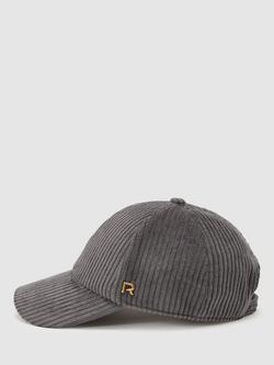 Reiss Caitlin Corduroy Baseball Cap, Charcoal - view 2, Charcoal
