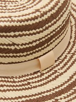 Reiss Tatiana Stripe Straw Hat, Natural - view 2, Natural