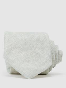 Reiss Luciano Pure Linen Woven Tie, Light Sage Green, Light Sage Green