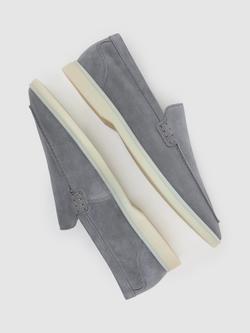 Reiss Kason Suede Slip-On Loafers, Dusty Blue - view 2, Dusty Blue