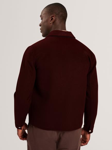 Ted Baker Wool Blend Harrington Jacket, Maroon - view 2, Maroon