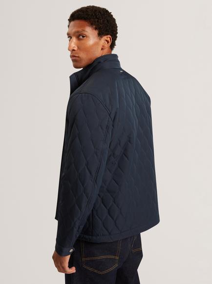 Ted Baker Diamond Quilted Coat, Navy - view 2, Navy