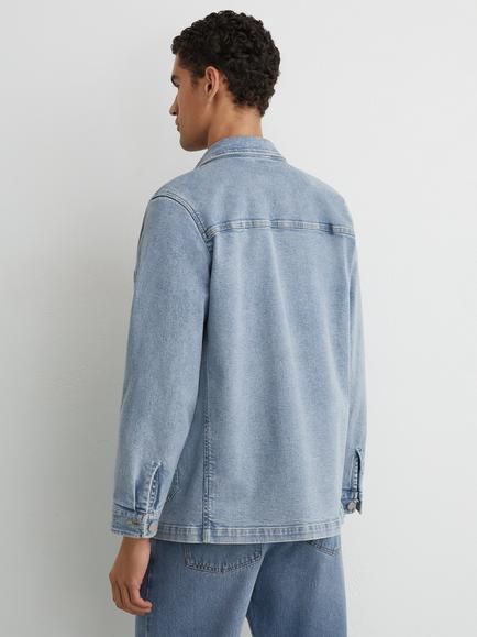 Reiss Vigo Denim Chore Jacket, Light Blue Wash - view 2, Light Blue Wash