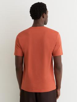 Reiss Bless Crew-Neck Tailored-Fit T-Shirt, Coral - view 2, Coral