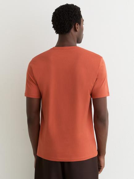 Reiss Bless Crew-Neck Tailored-Fit T-Shirt, Coral - view 2, Coral