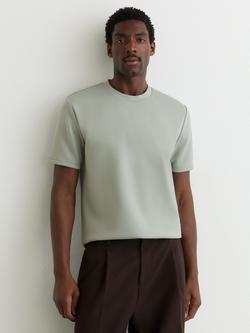 Reiss Bradley Premium-Interlock Modern-Fit T-Shirt, Mint Green, Mint Green