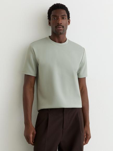Reiss Bradley Premium-Interlock Modern-Fit T-Shirt, Mint Green, Mint Green