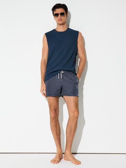 Reiss Breeze Piped Drawstring Swim Shorts, Steel Blue, Steel Blue