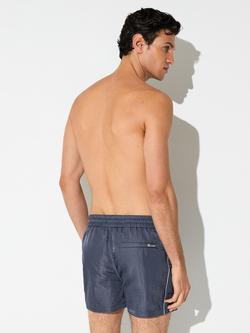 Reiss Breeze Piped Drawstring Swim Shorts, Steel Blue - view 2, Steel Blue