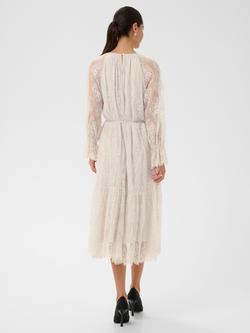 KAFFE Amelie Lace Tiered Midi Dress, Moonbeam - view 2, Moonbeam
