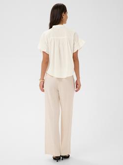 KAFFE Kavanilla Mandarin Collar Boxy Shirt, Chalk - view 2, Chalk