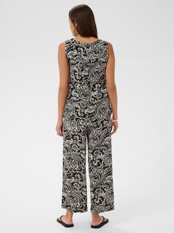 KAFFE Kaamber Sleeveless Paisley Blouse, Black/Chalk - view 2, Black/Chalk