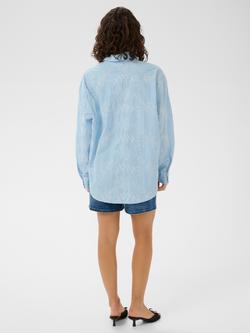 KAFFE Marlee Embroidered Long Sleeve Shirt, Blue - view 2, Blue